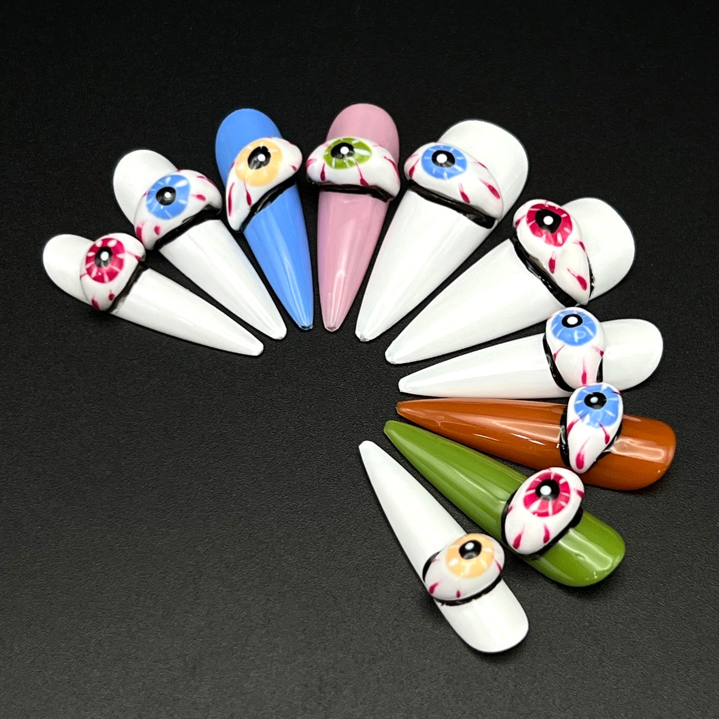 Handmade|Cheeky Demon Eyes-Stiletto Nails