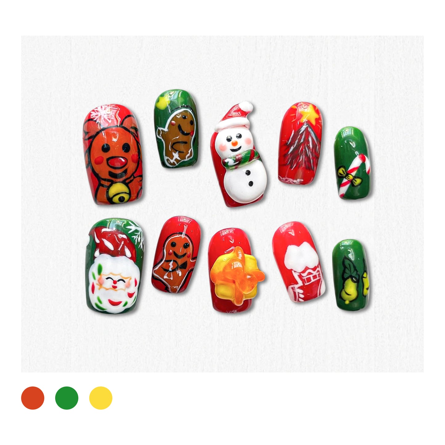 Handmade|Sugarplum Dreams-Square Nails