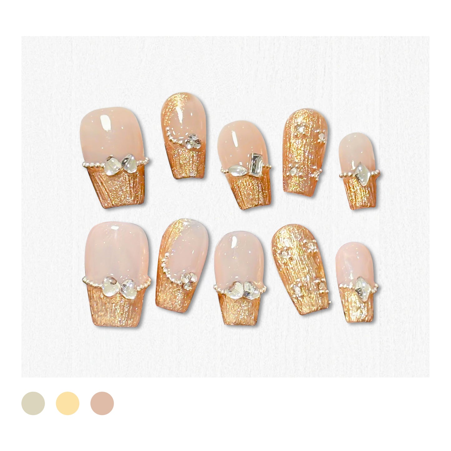 Handmade|Gilded Serenity-Coffin Nails