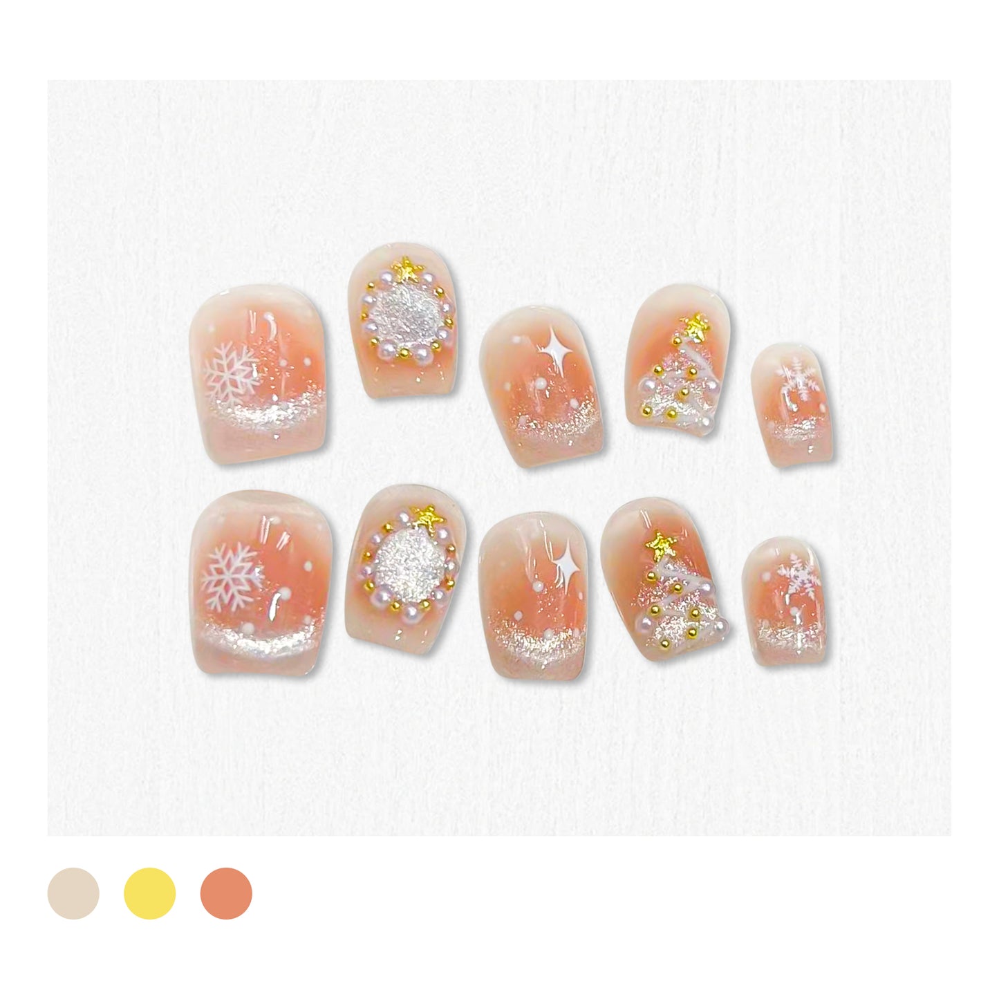 Handmade|Snow Kissed-Coffin Nails