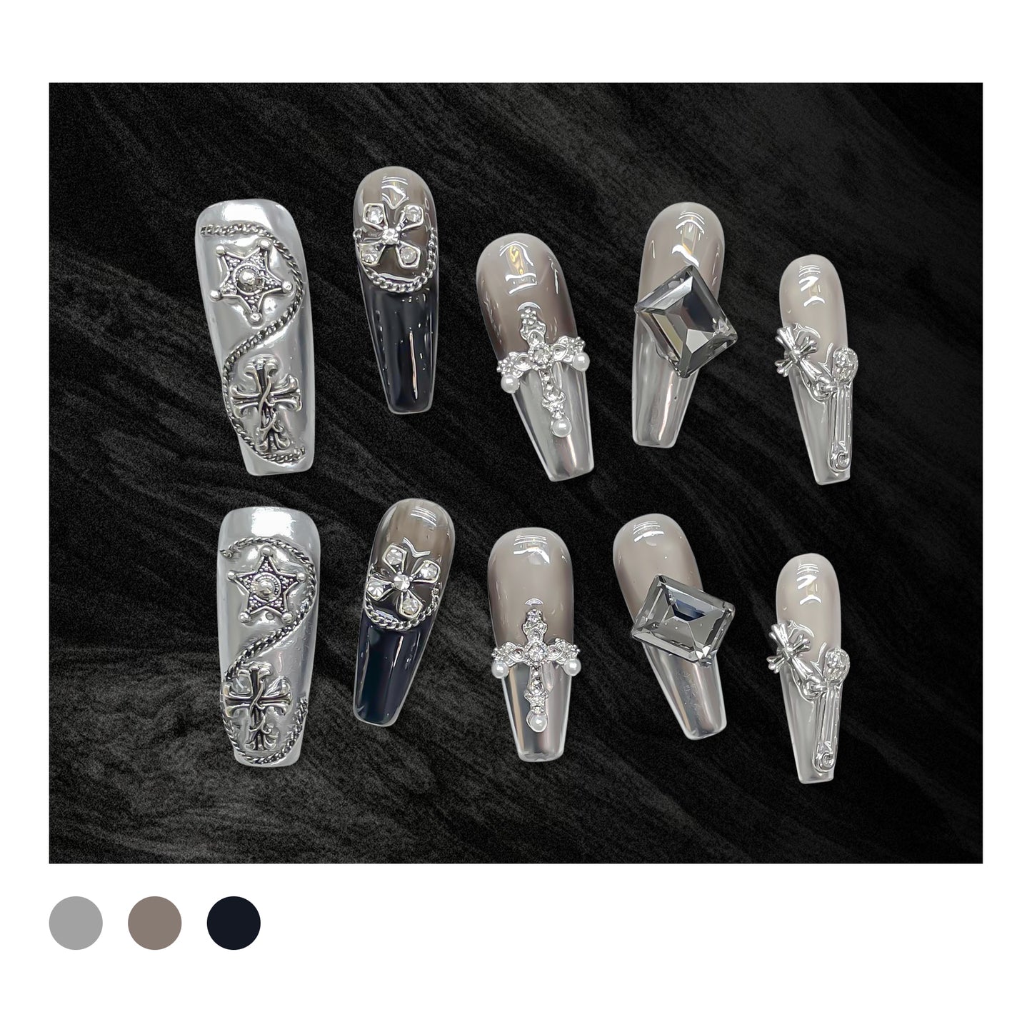 Handmade|Galactic Rhythm-Coffin Nails