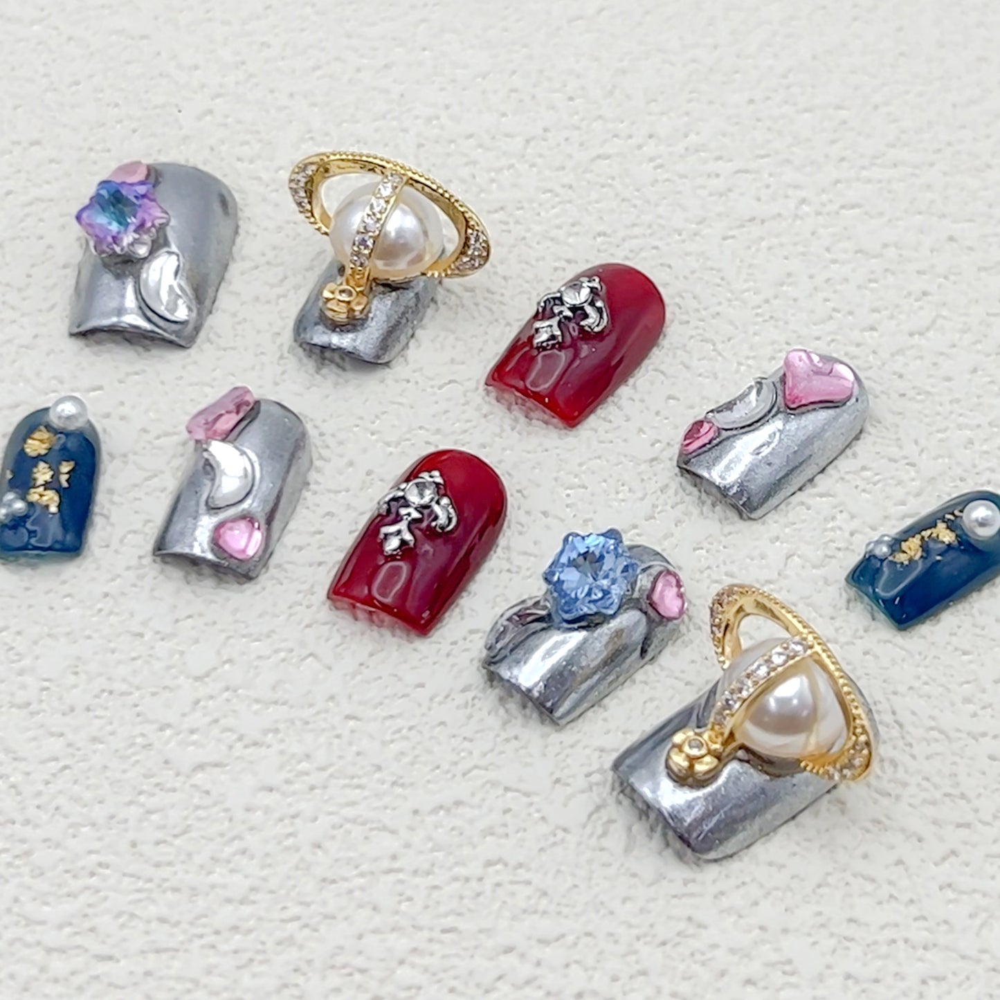 Handmade|Galactic Dreamscape-Square Nails