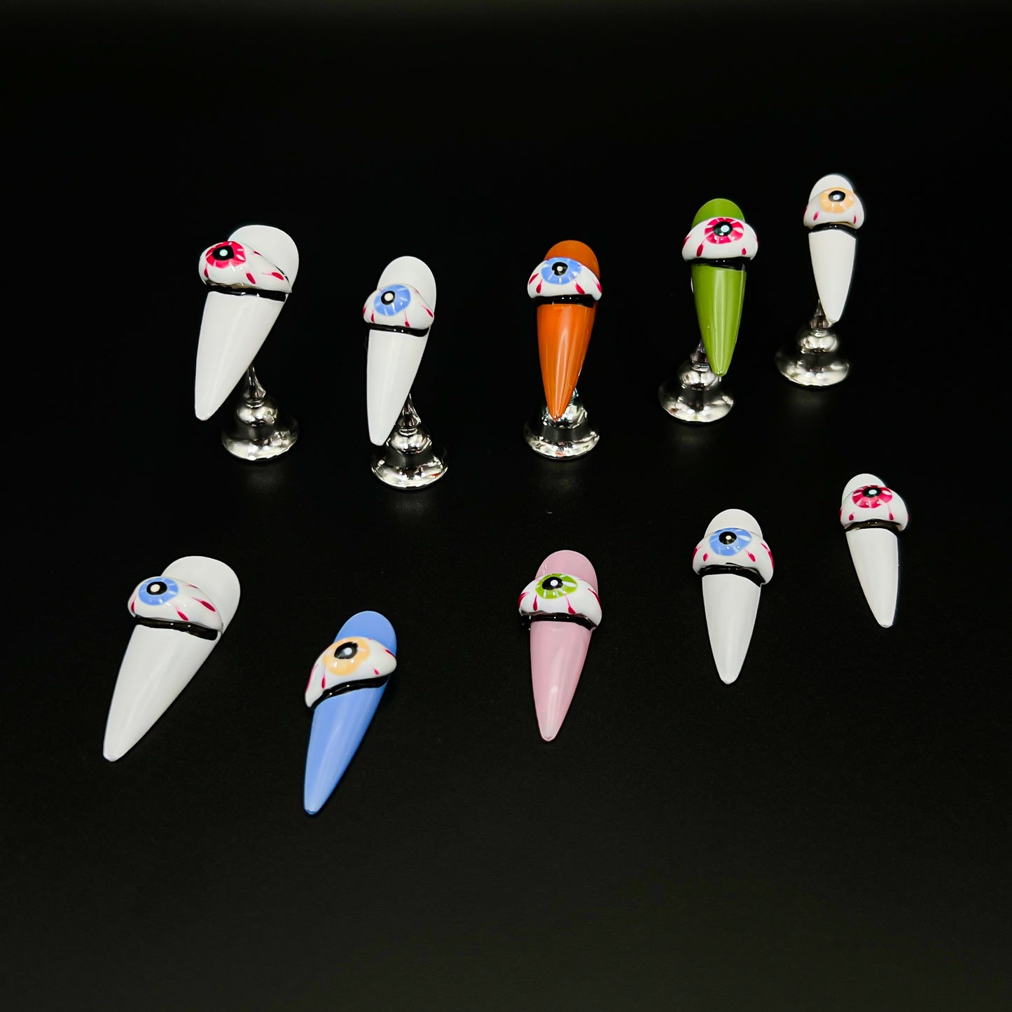 Handmade|Cheeky Demon Eyes-Stiletto Nails