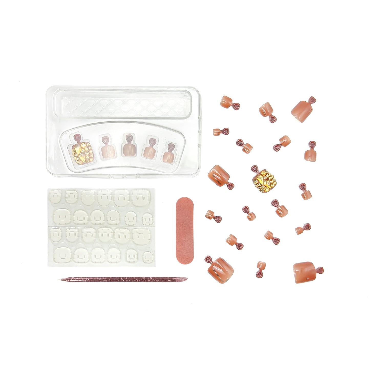 Red Chic Sparkle-Toe Nails