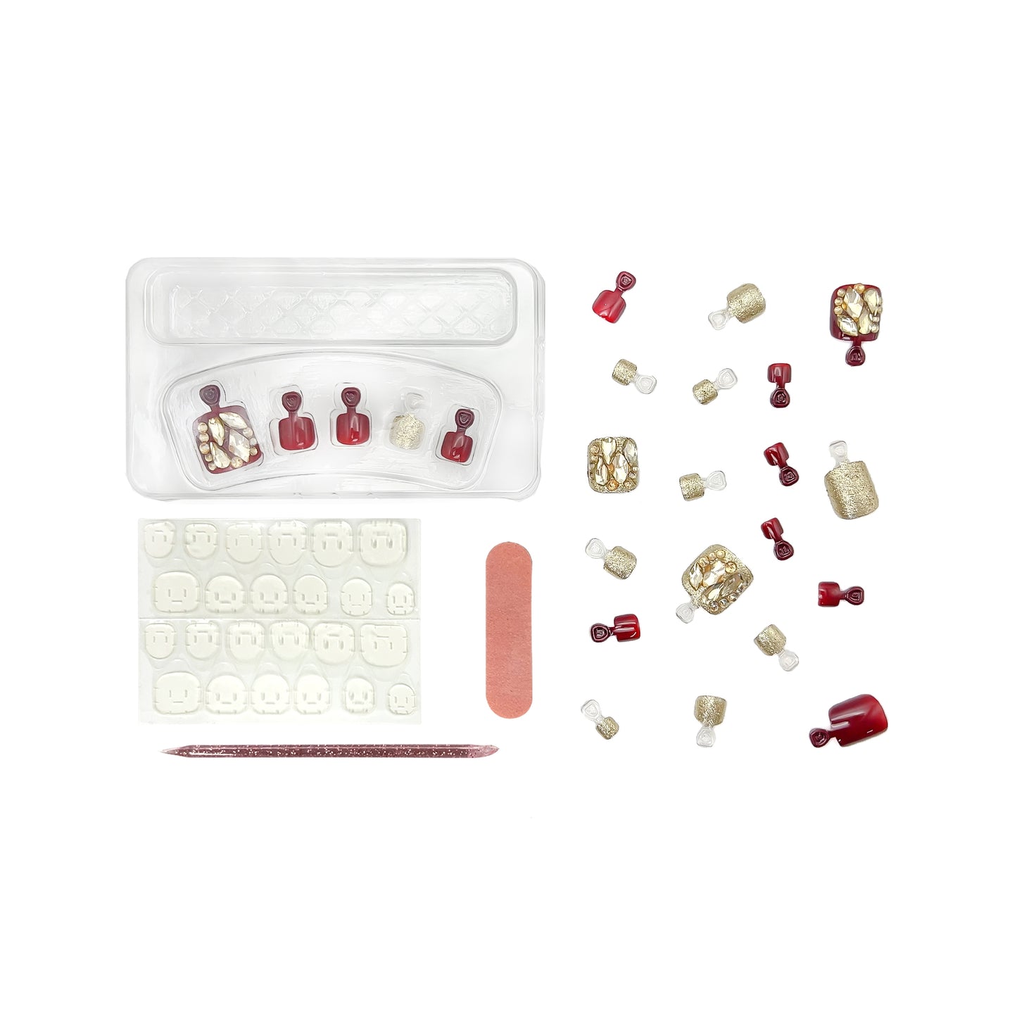 Glittering Red Luxury-Toe Nails