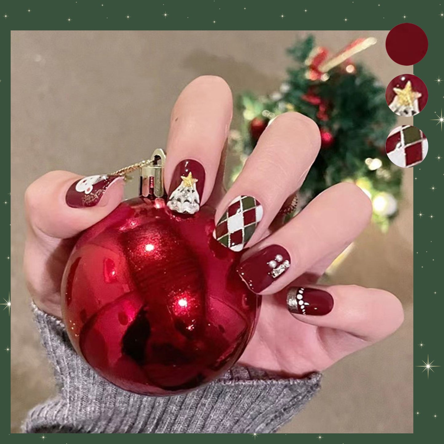Bunny Plaid-Round Nails