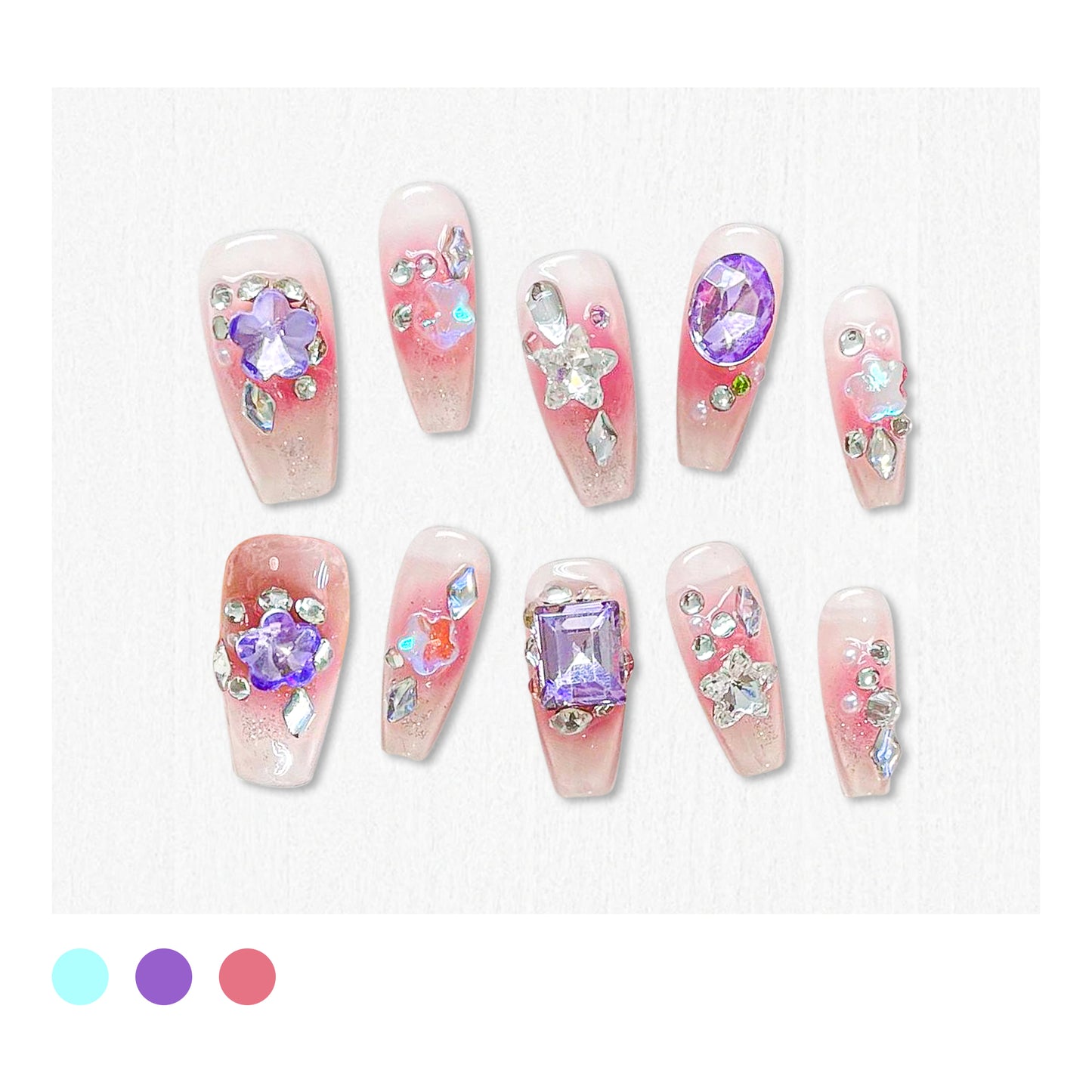 Handmade|Elegant Lilac Twilight-Coffin Nails