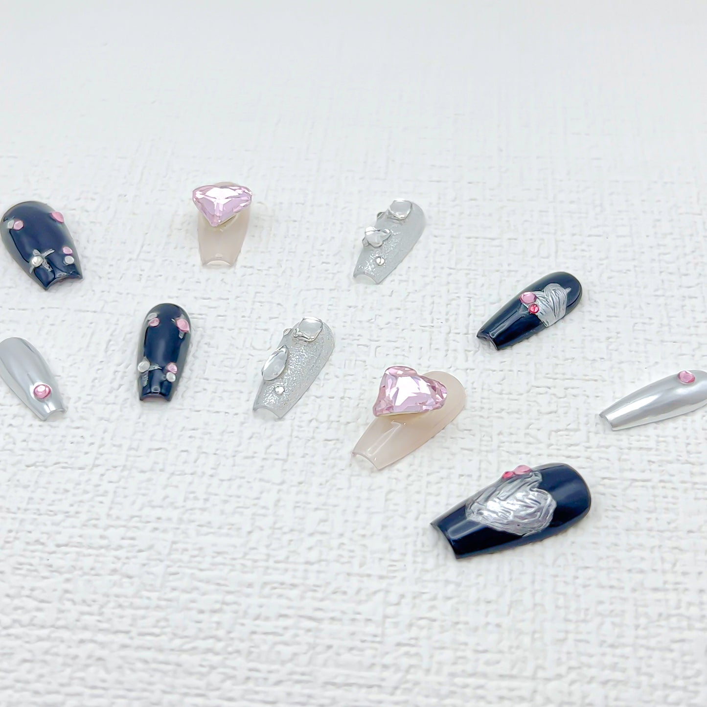 Handmade|Cyberpunk Heart-Coffin Nails