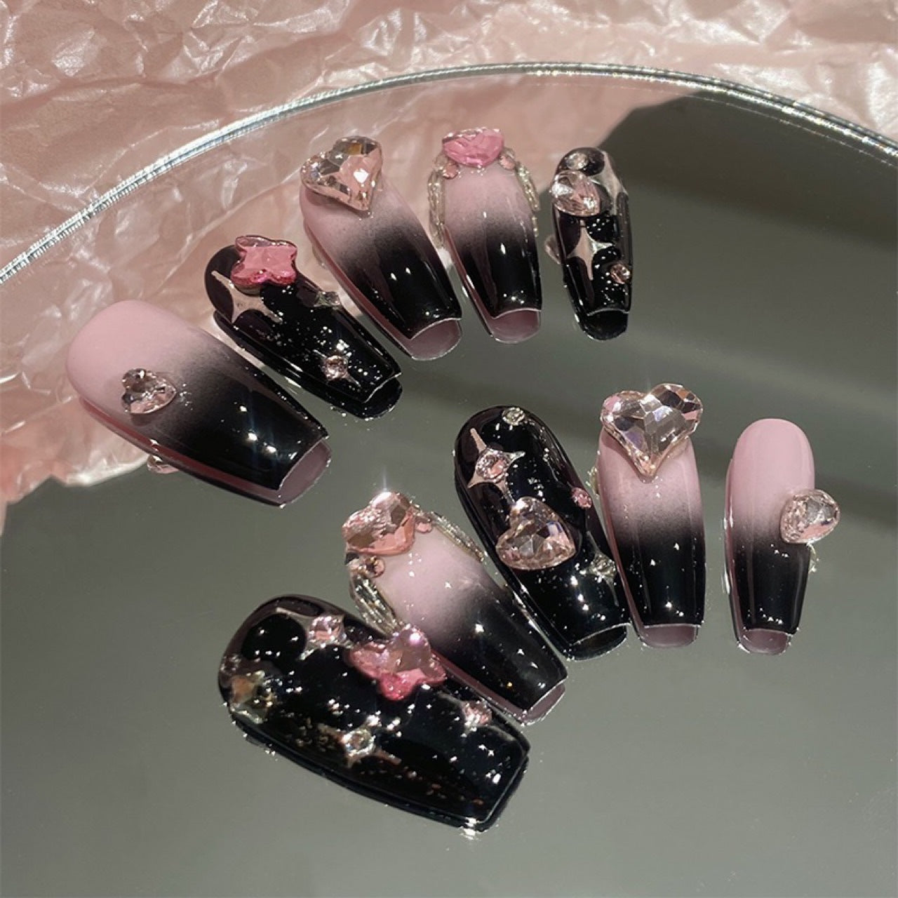 Handmade|Y2K Sweet Rebel Radiant Collision-Coffin Nails