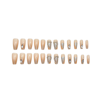 Sheer Pink Gleam-Coffin Nails