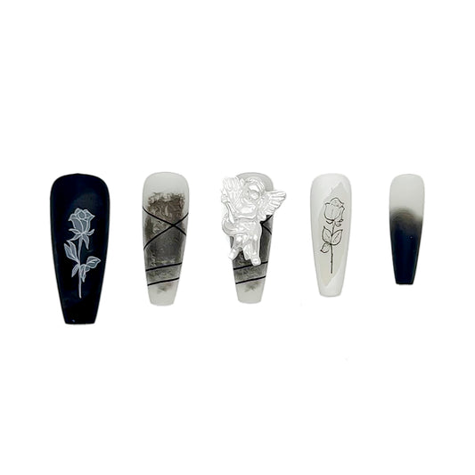 Ink Angel Roses-Coffin Nails