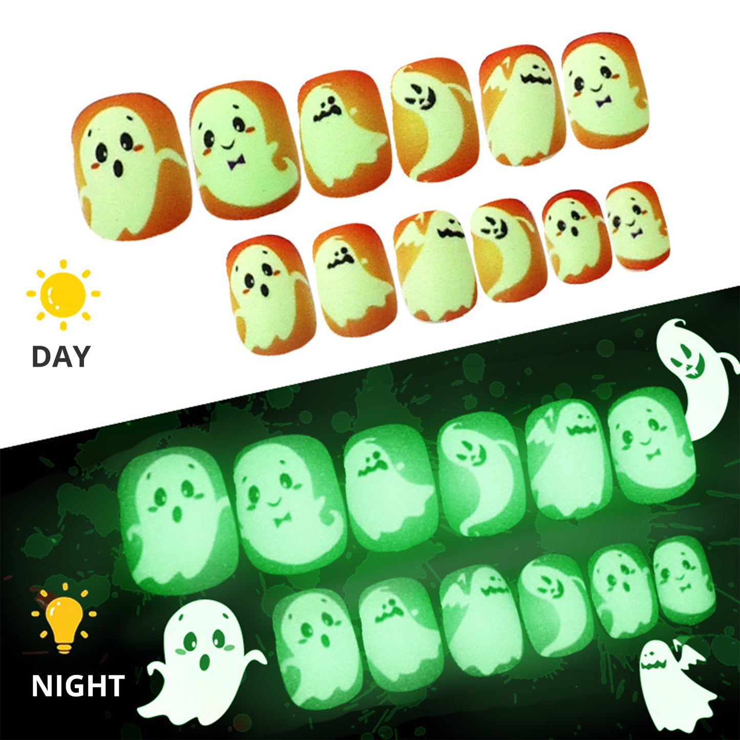 Glowing Ghostly Delight-Mini Nails
