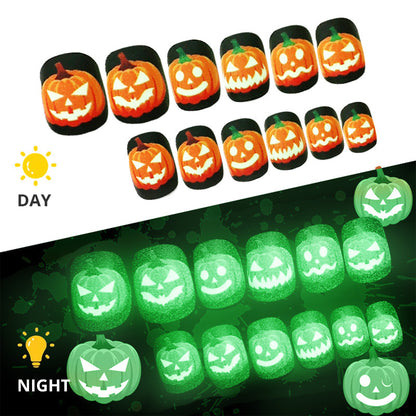 Glowing Pumpkin Lanterns-Mini Nails